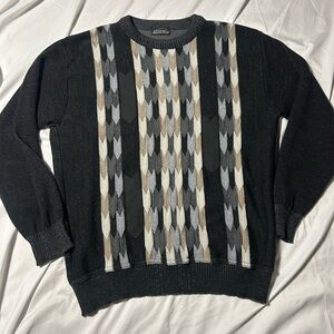 Vintage Cooper Sweater Merino Wool Acrylic 3D Coogi Style Grandpa Cosby 90s